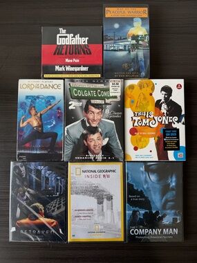 Vintage Lot of 8 Brand New Sealed DVDs & Audiobooks Documentary Music Classics